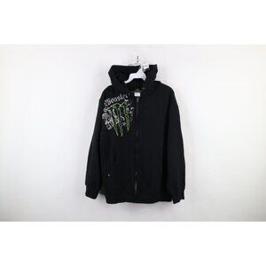 Vtg Monster Energy Drink Mens Small Faded Spell Out Full Zip Hoodie Sweatshirt